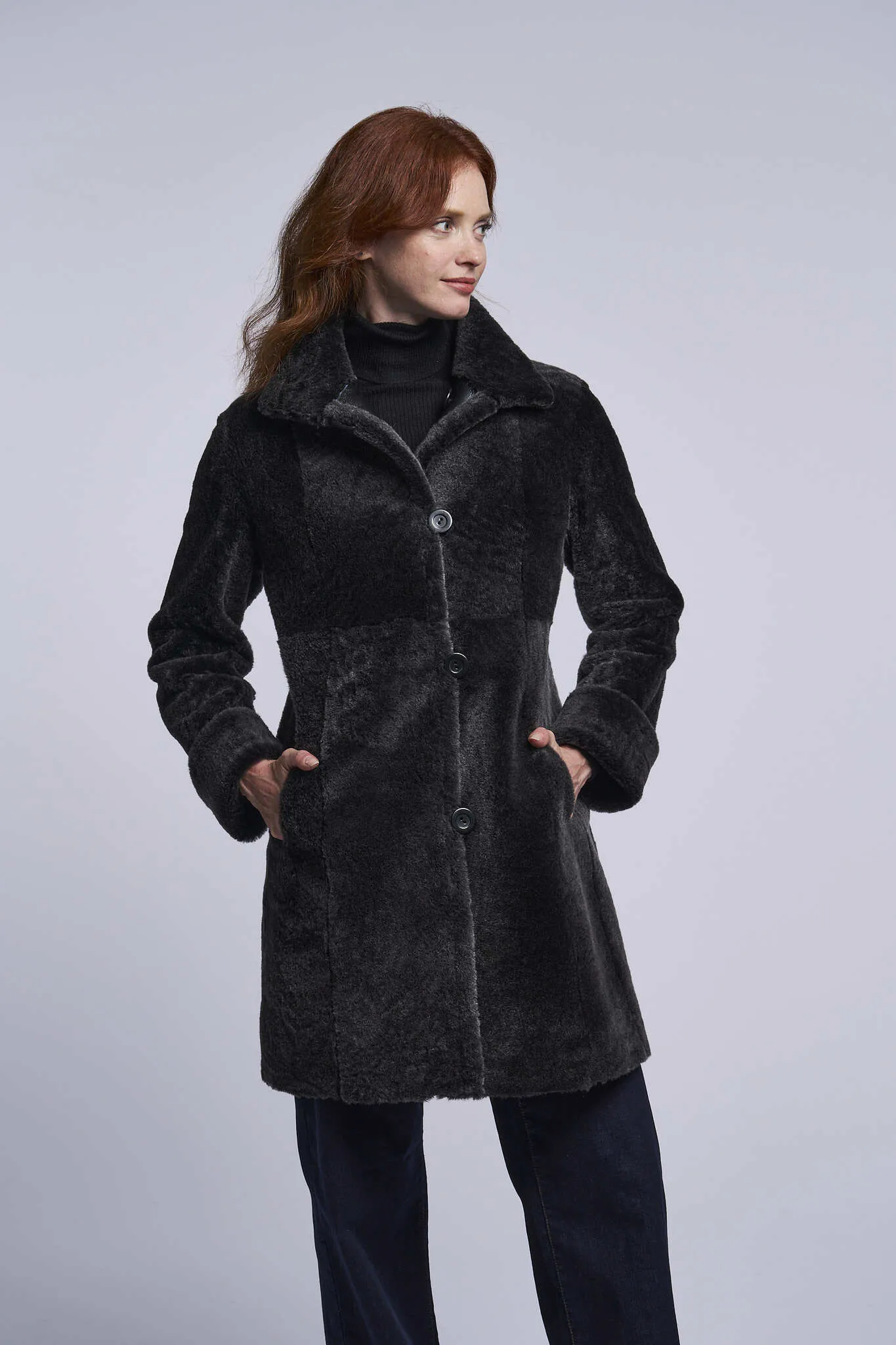 8205 Reversible shearling coat