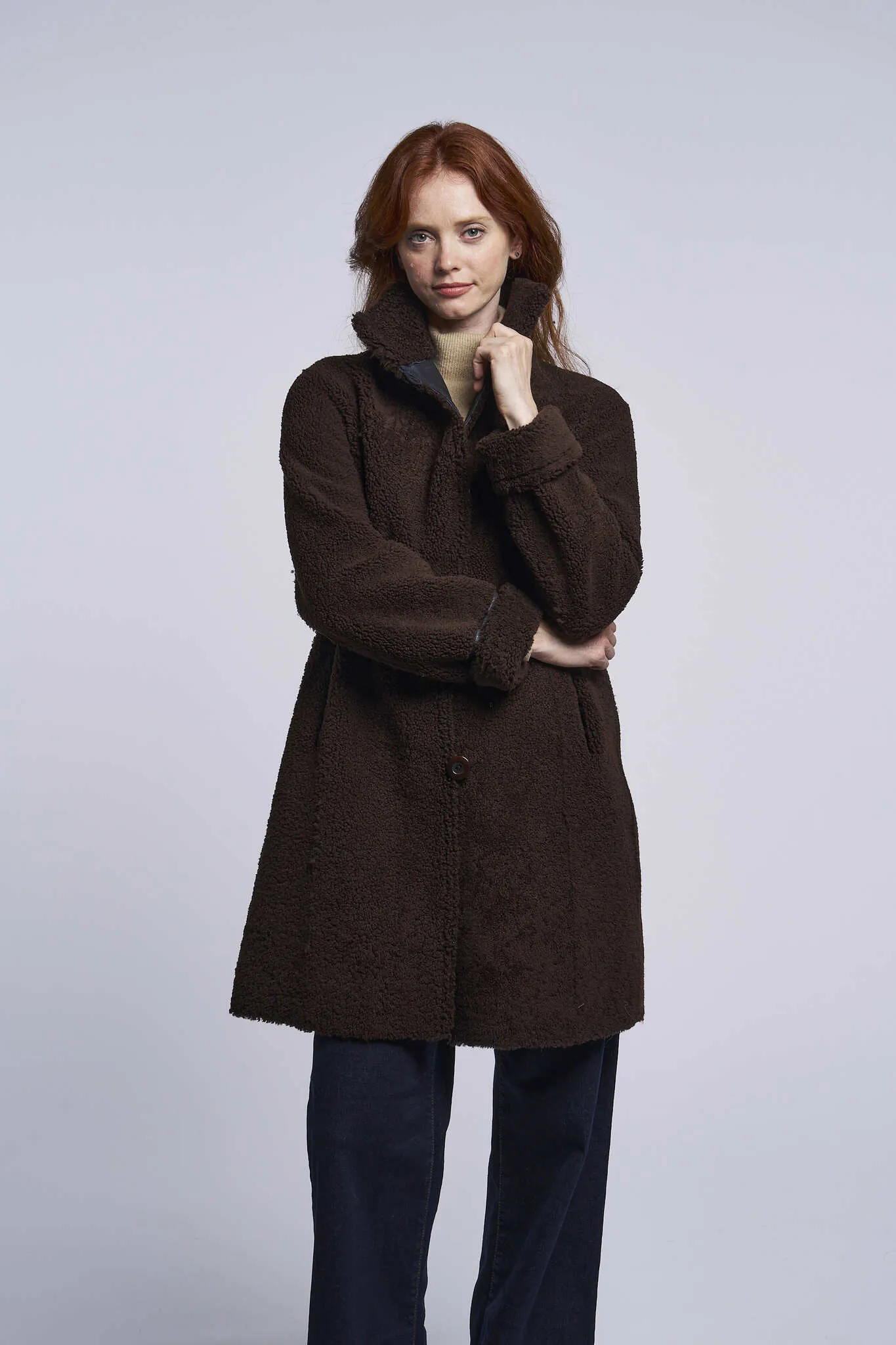 8205 Reversible shearling coat