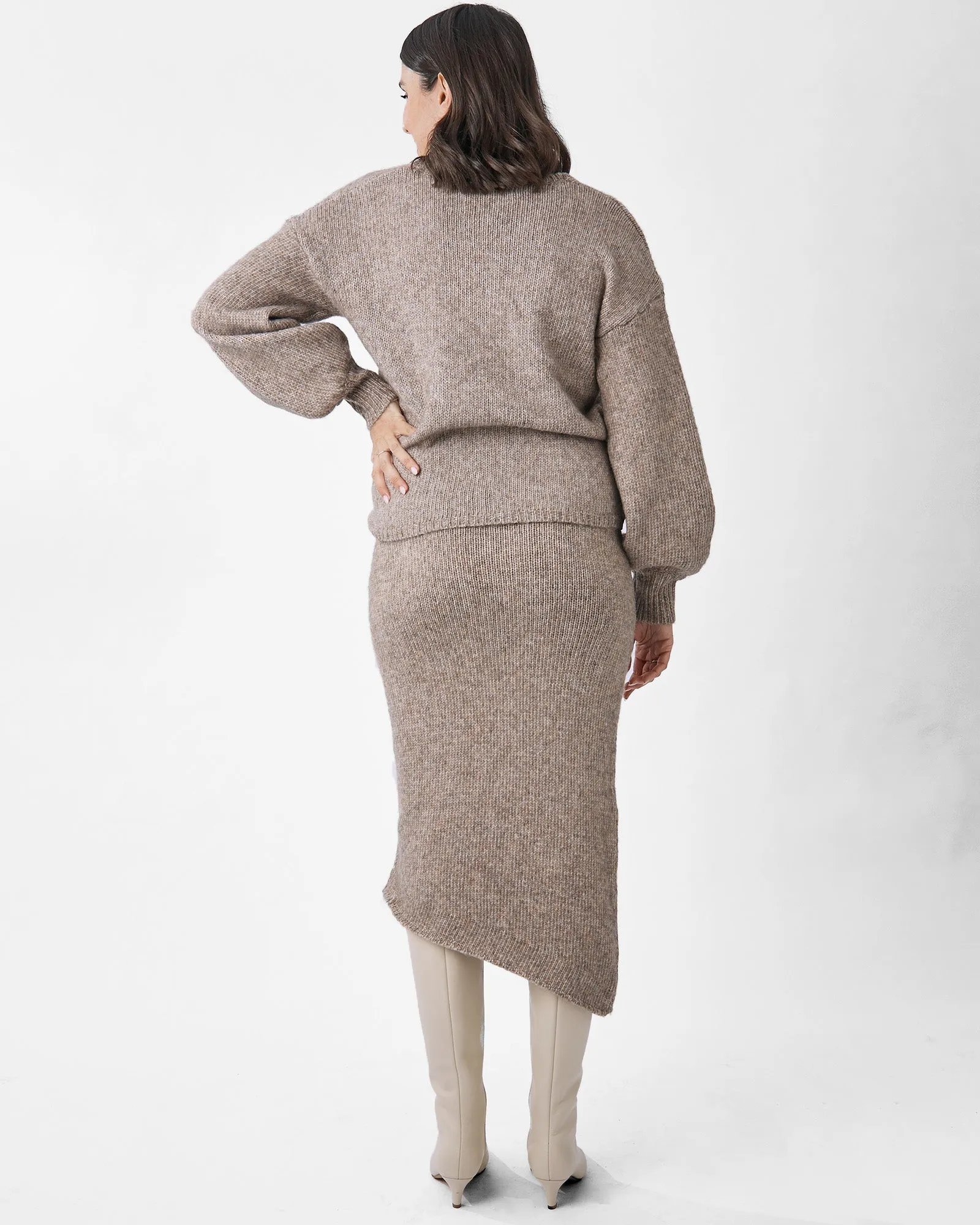 Amélie's Enchanting Allure of Crossover Knit - Taupe