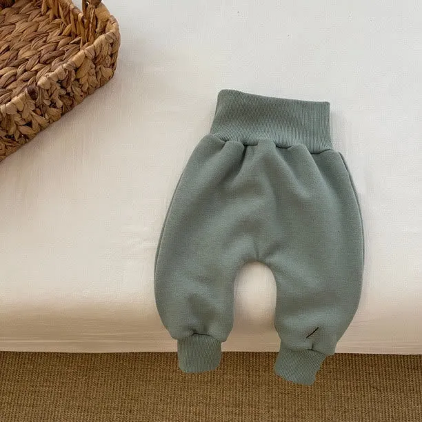 Baby Embroidered Fleece Lined Warm Pants