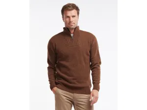 Barbour Nelson Essential Quarter Zip Sweater In Dark Sand