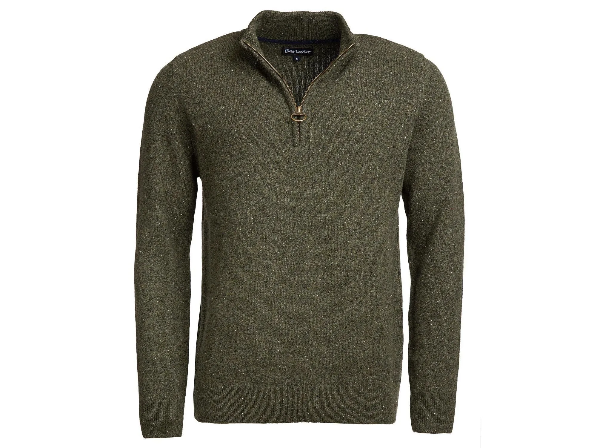 Barbour Tisbury Quarter or 1/4 Zip Sweater In Dark Seaweed