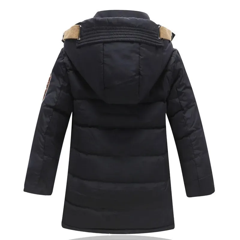 Big Boy's Thick, Cozy, Hooded Winter Duck-Down Jacket