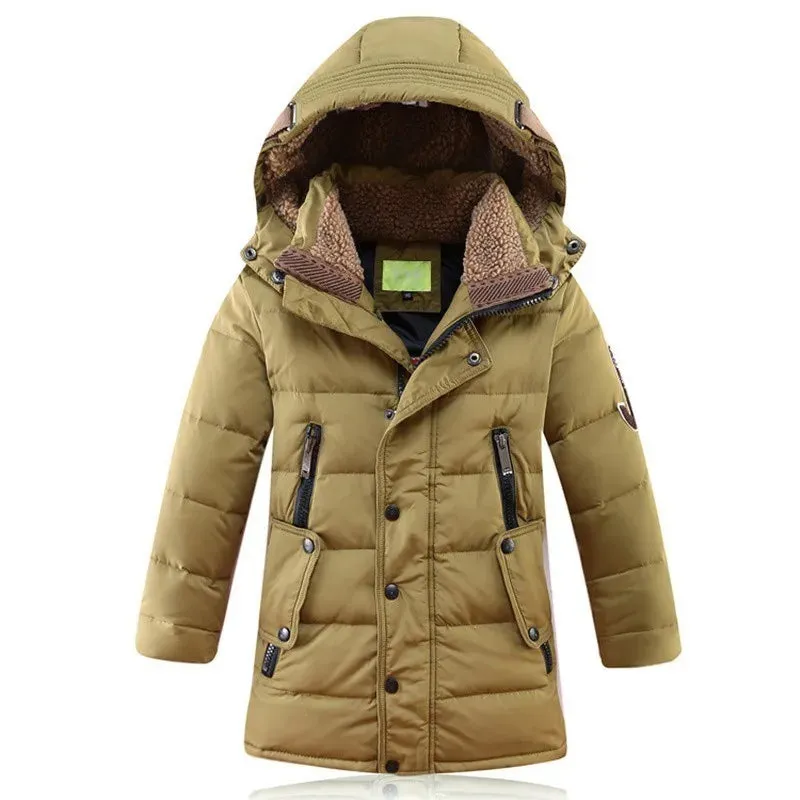 Big Boy's Thick, Cozy, Hooded Winter Duck-Down Jacket