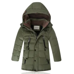 Big Boy's Thick, Cozy, Hooded Winter Duck-Down Jacket