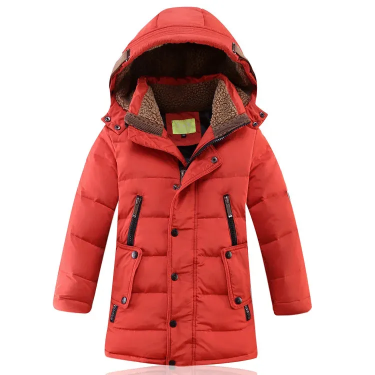 Big Boy's Thick, Cozy, Hooded Winter Duck-Down Jacket