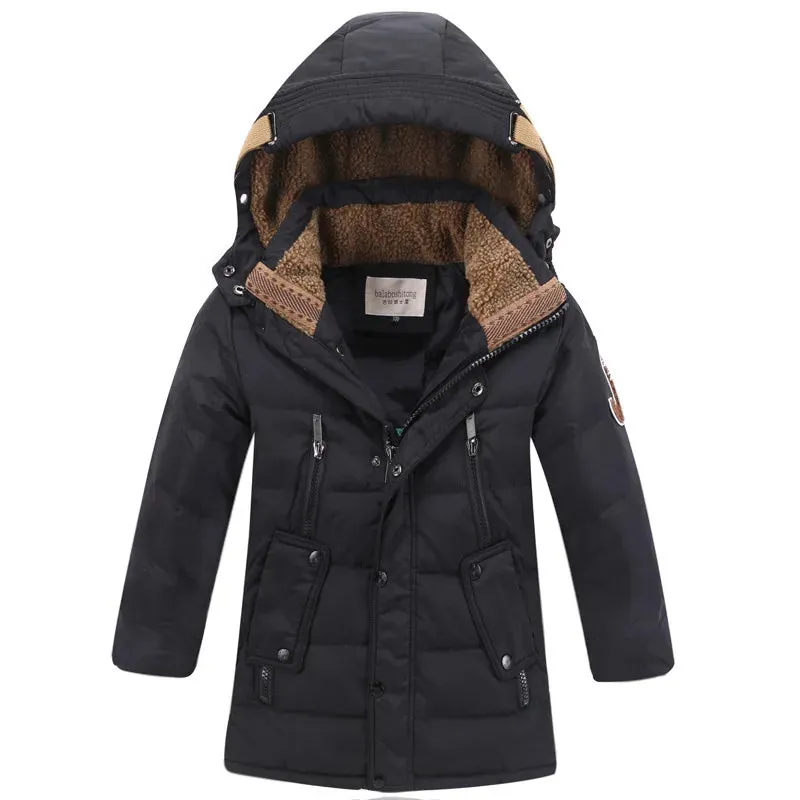 Big Boy's Thick, Cozy, Hooded Winter Duck-Down Jacket