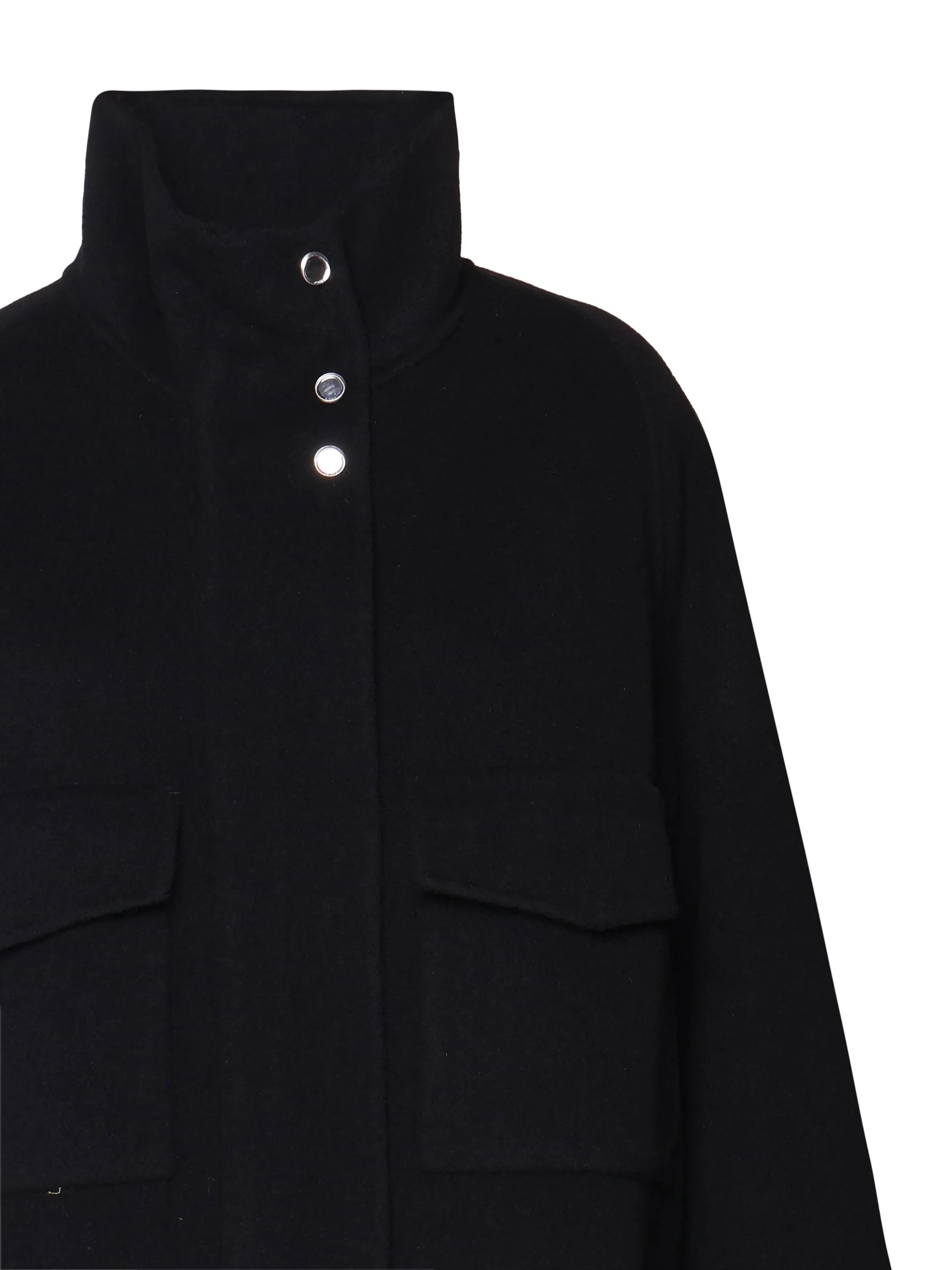 Black Caban Wool Jacket