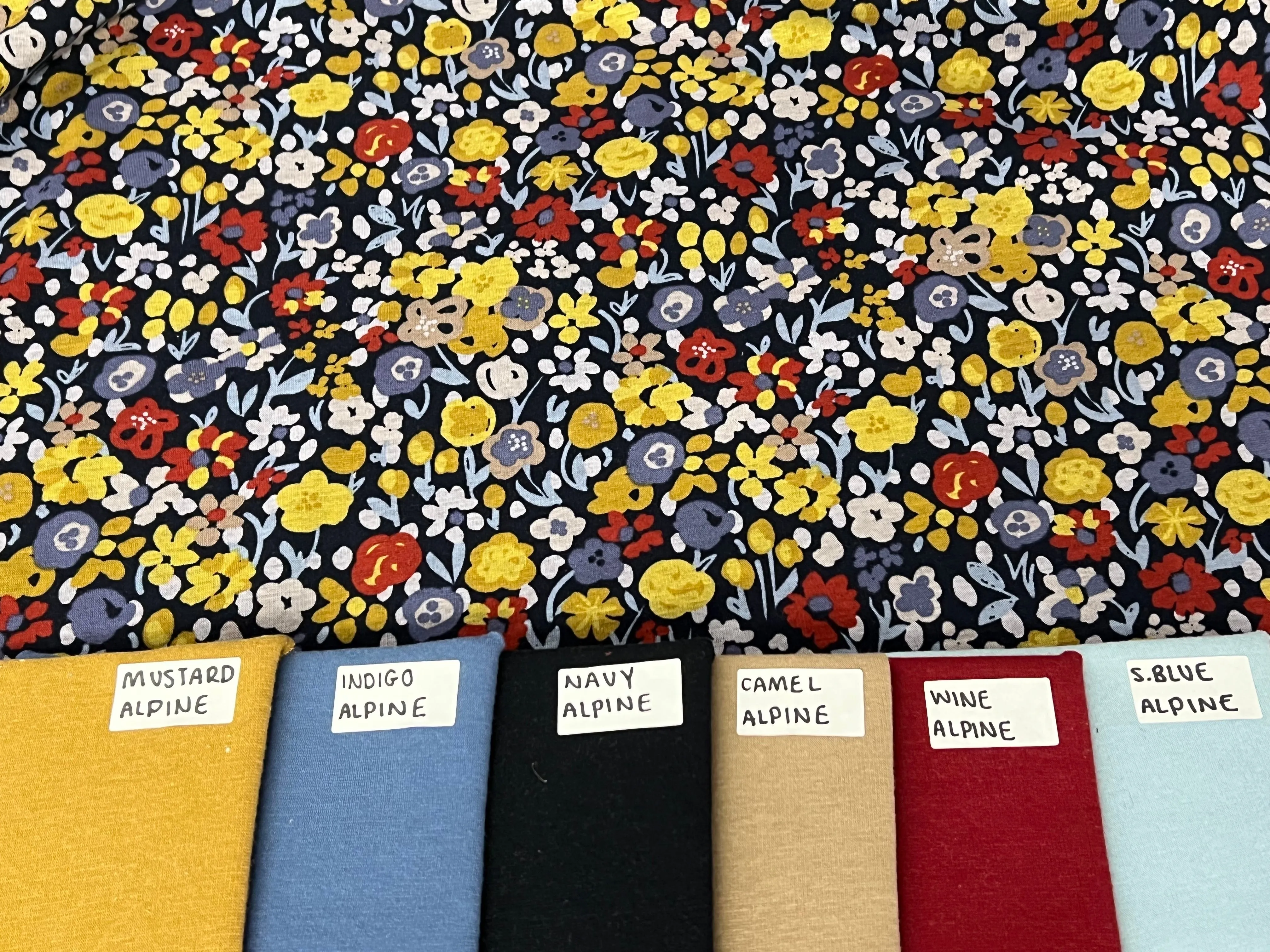 BLUE FLORAL ALPINE FLEECE PER METRE SALE