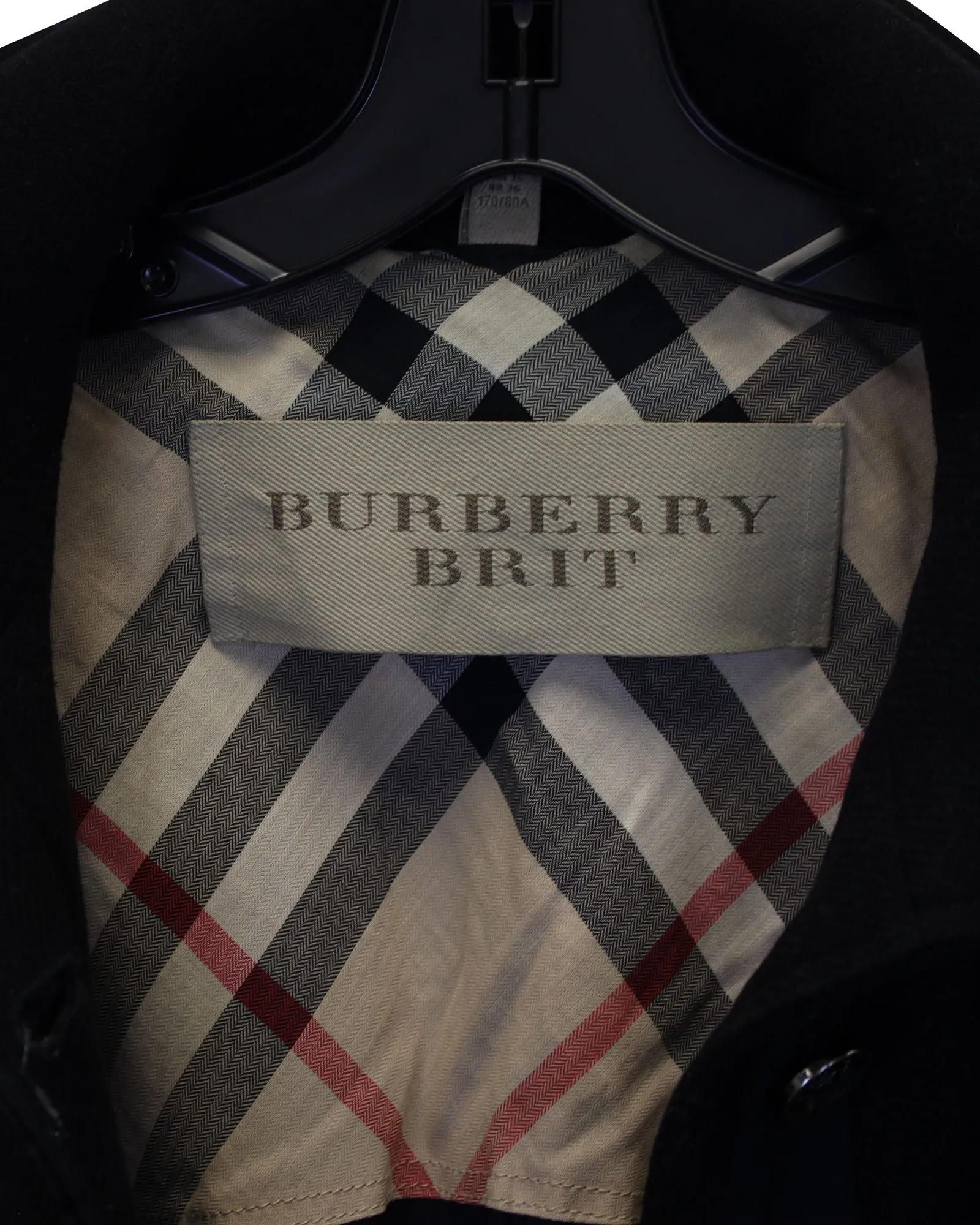 Burberry Belted Winter Coat in Black Wool