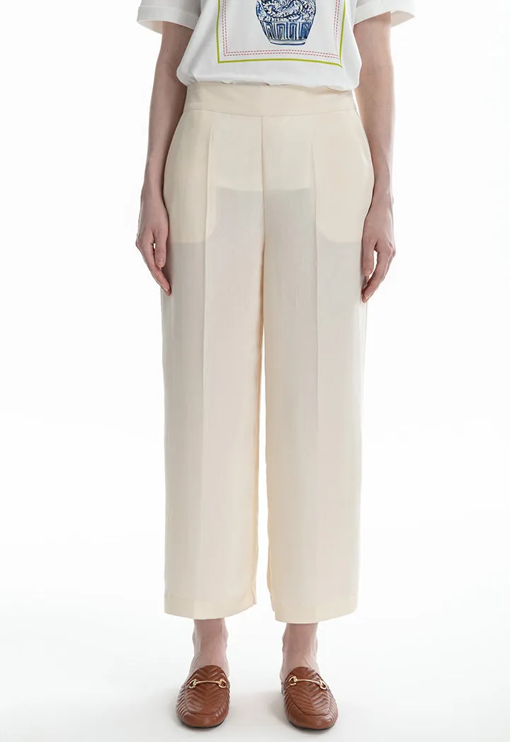 Choice Wide Leg Classic Trouser Sand