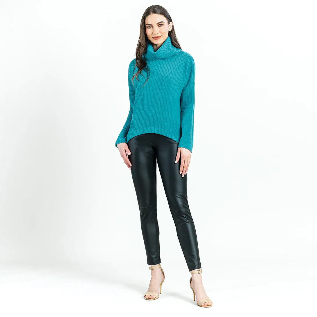 Chunky Ribbed - Tipped Hem Sweater Top - Teal - Final Sale!