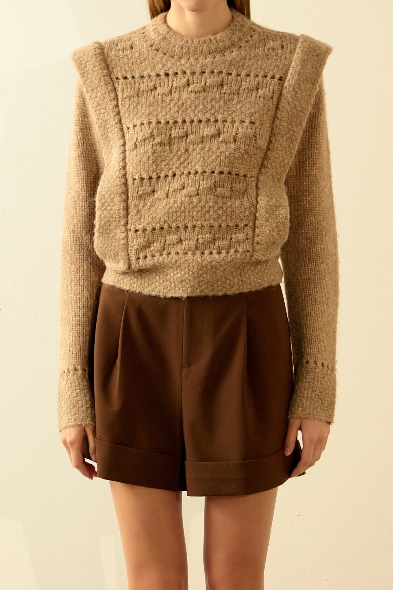 Chunky Wool Knit Detailed Sweater