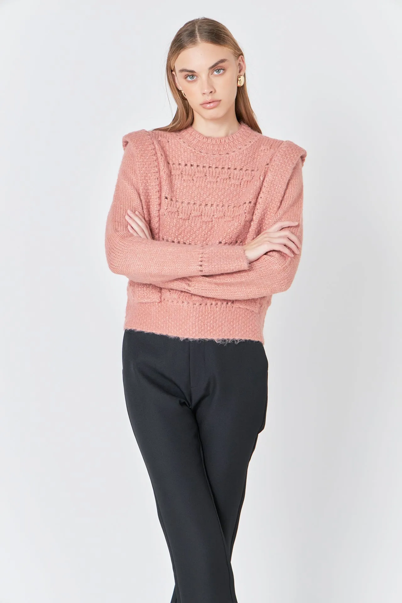 Chunky Wool Knit Detailed Sweater