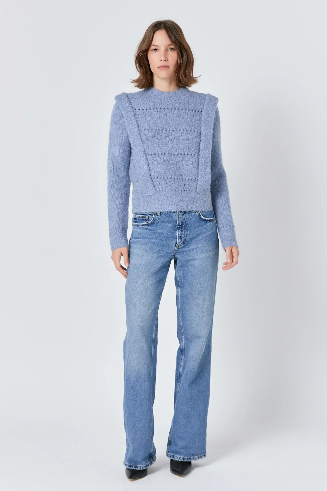 Chunky Wool Knit Detailed Sweater