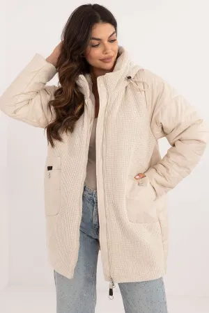 Combined Trench Hooded Jacket Beige