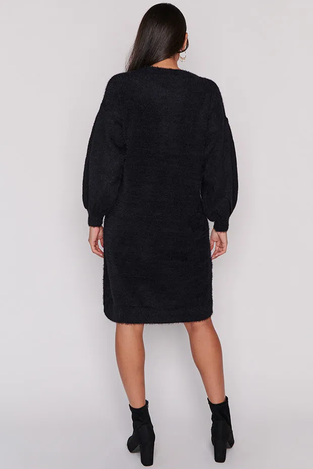 Cozy Black Knit Dress