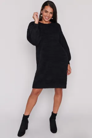 Cozy Black Knit Dress