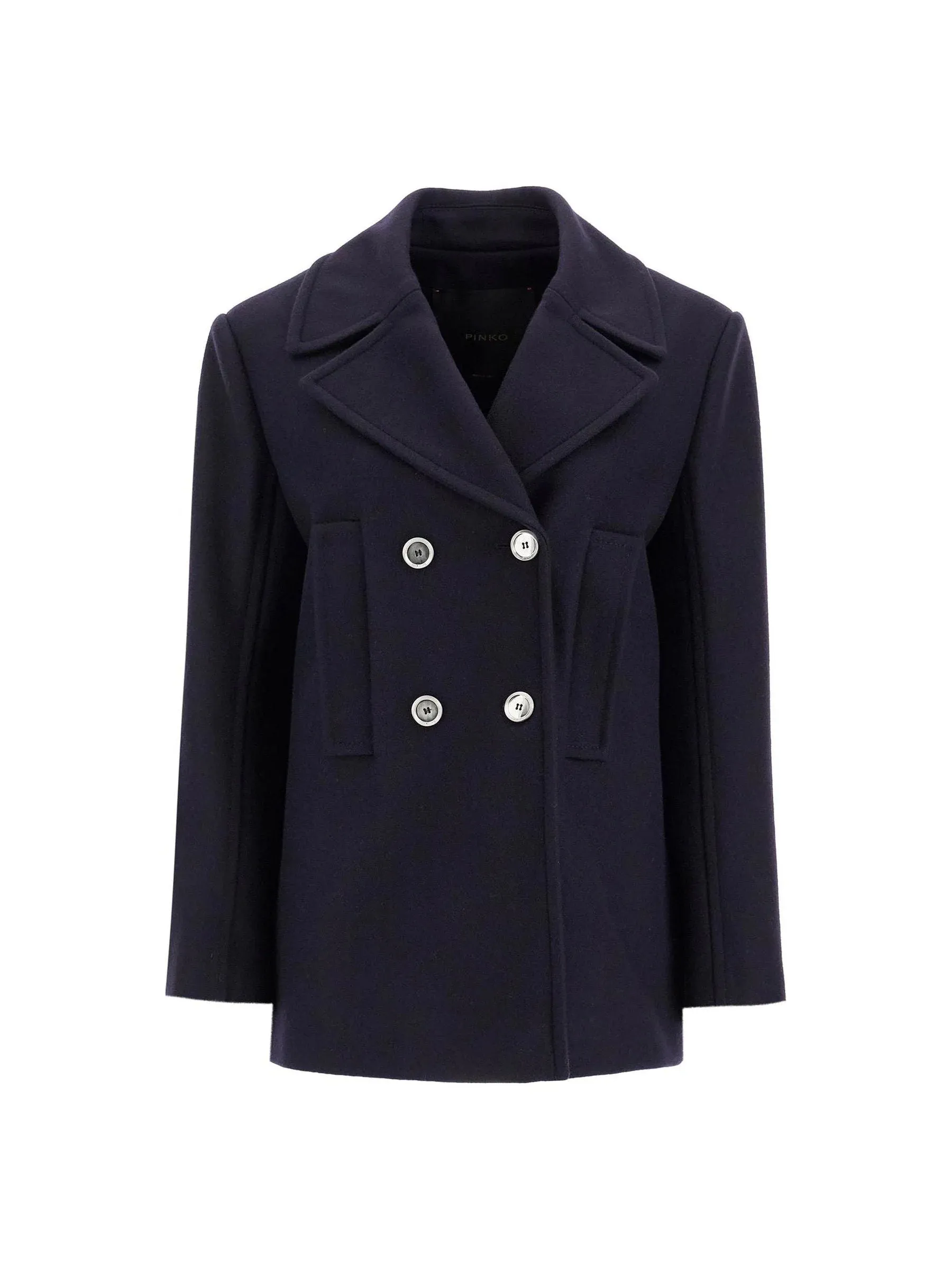 Double-Breasted Wool Caban Coat