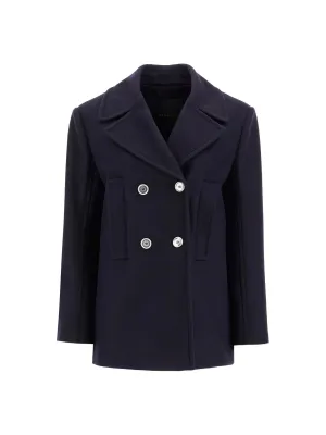 Double-Breasted Wool Caban Coat