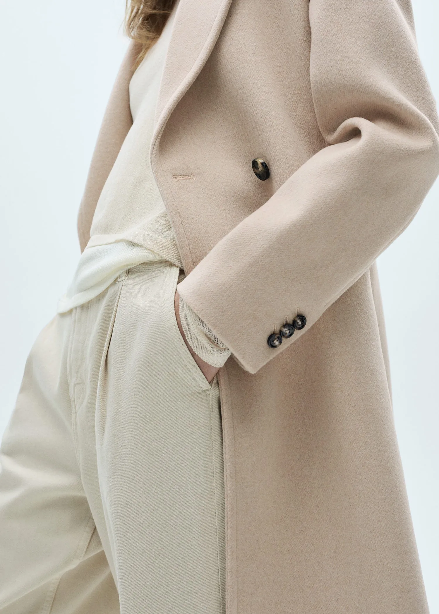 Double-breasted wool coat - Light/pastel Gray