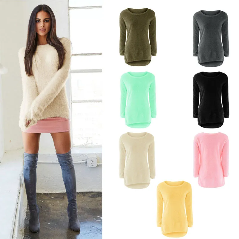 Fashion Sexy Ladies Sweater Coat Long Sleeve Soft Smooth Warm