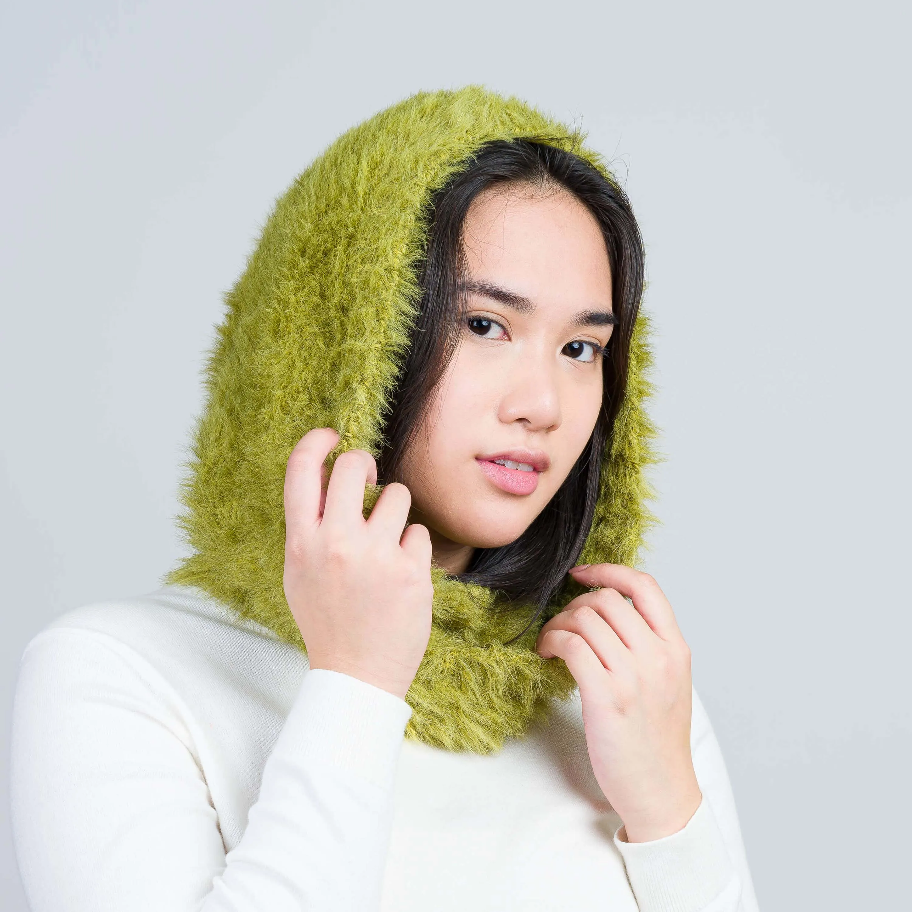 Faux Fur Knit Hood