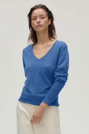 FILZY Lightweight Wool V-Neck in Iris