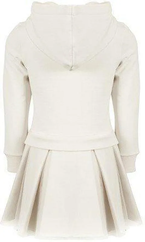 Girls Cream Tulle Trim Dress