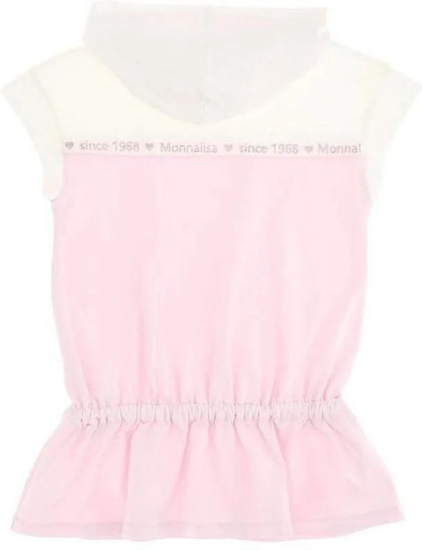 Girls Pink Two Tone Dress With Crystals