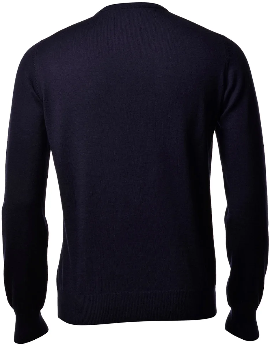 Gran Sasso Classic Merino V Neck Navy