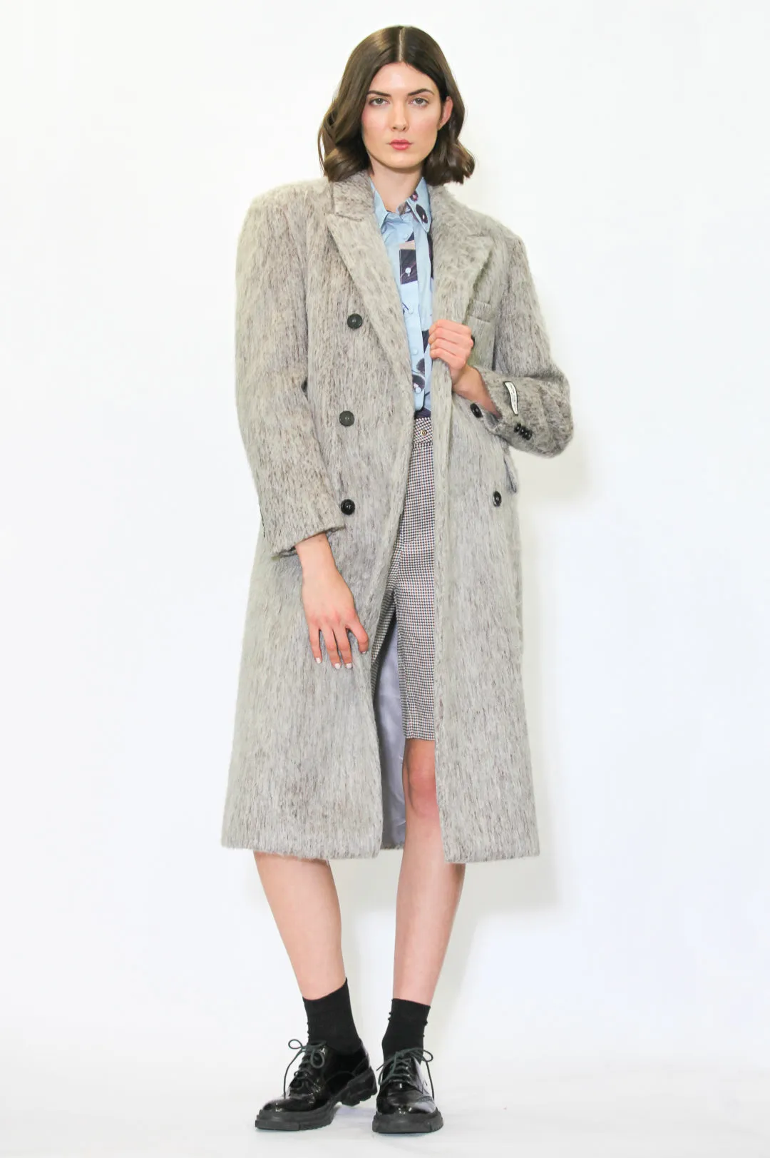 Heavy Wool Grey Double Breasted Coat