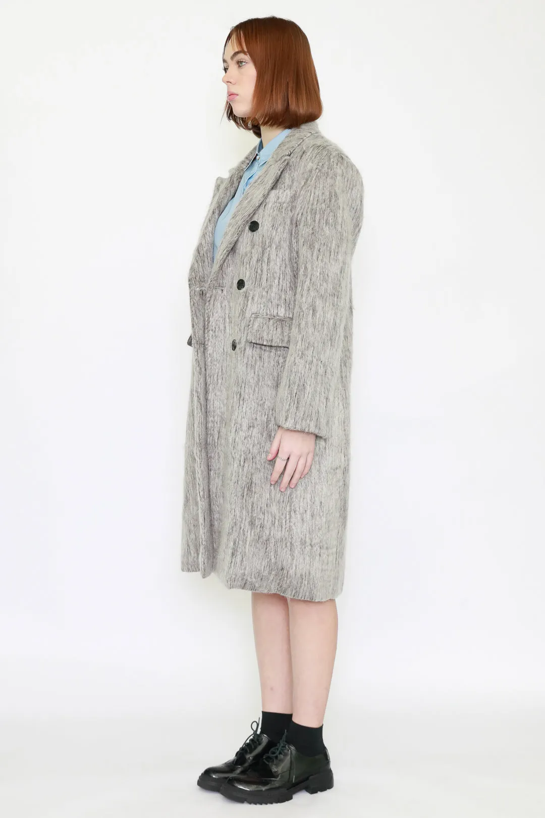 Heavy Wool Grey Double Breasted Coat