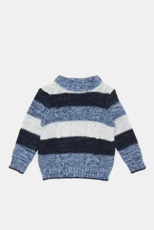 Infant Boys Blue Knitted Sweater