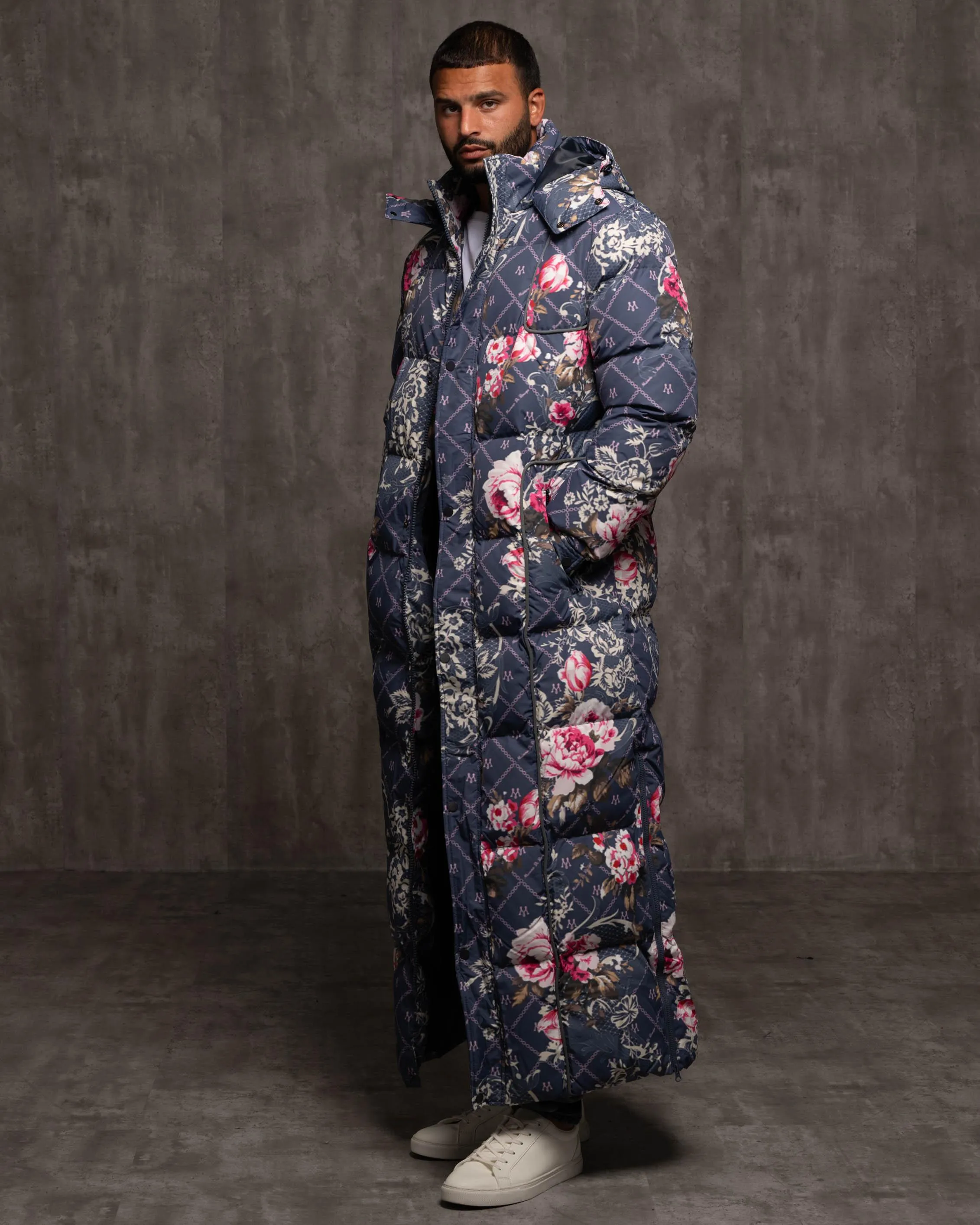 Jacquard Burr Puffer Coat