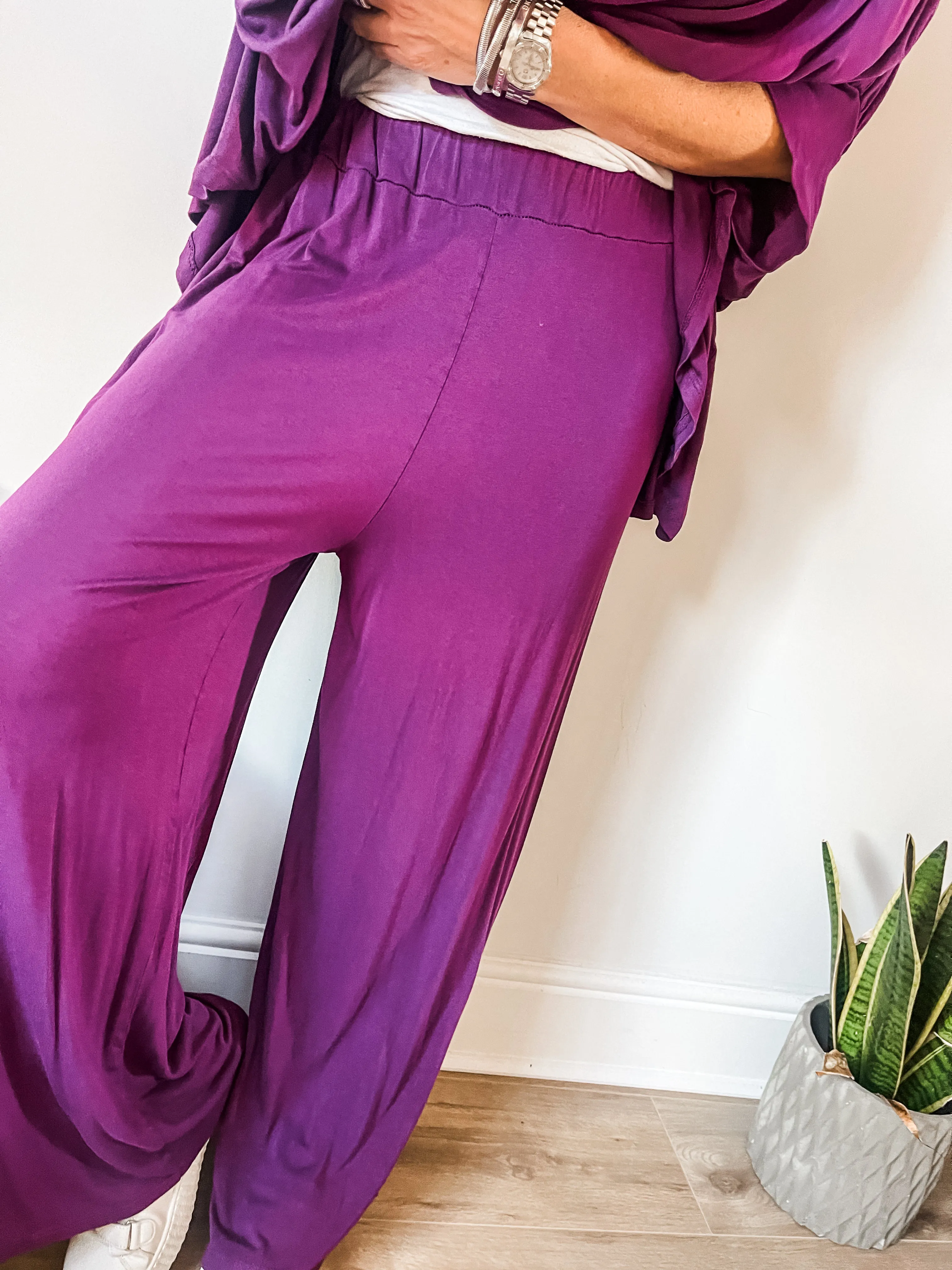 Jersey Wide Leg Trousers