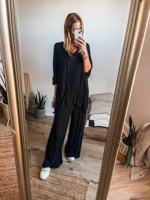 Jersey Wide Leg Trousers