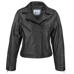 Lola Women's Black Sheepskin Motorcycle Jacket