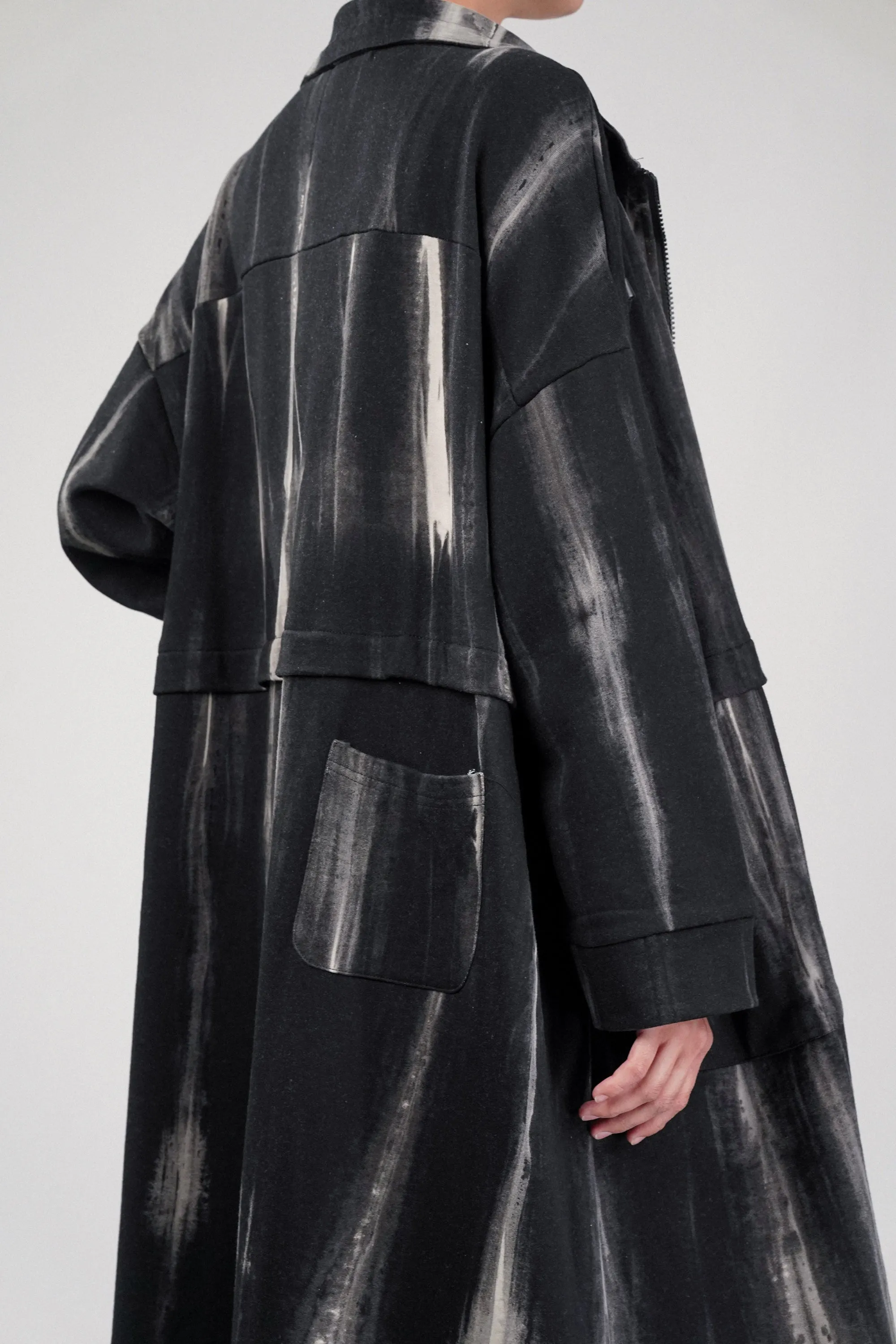 Marble Illusion Trench Coat