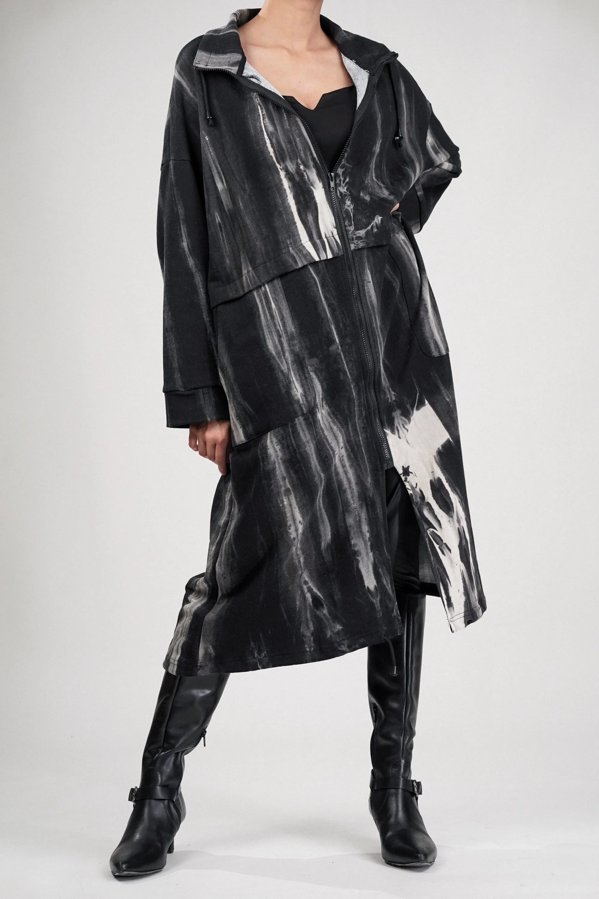 Marble Illusion Trench Coat