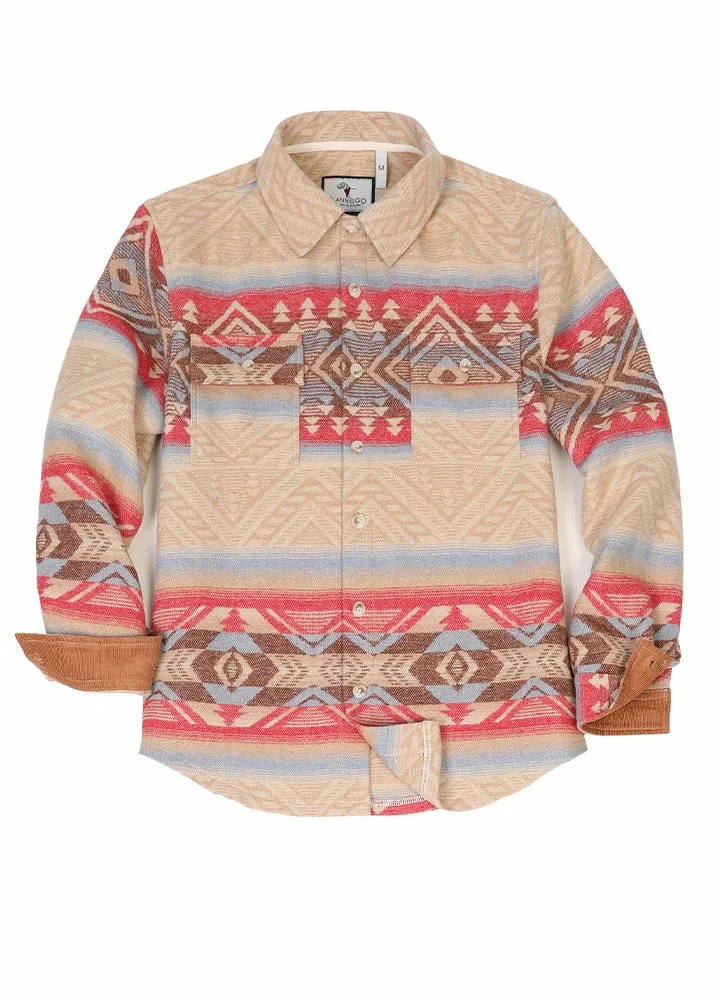 Men's Aztec Shirt Jacket, Wool Blend