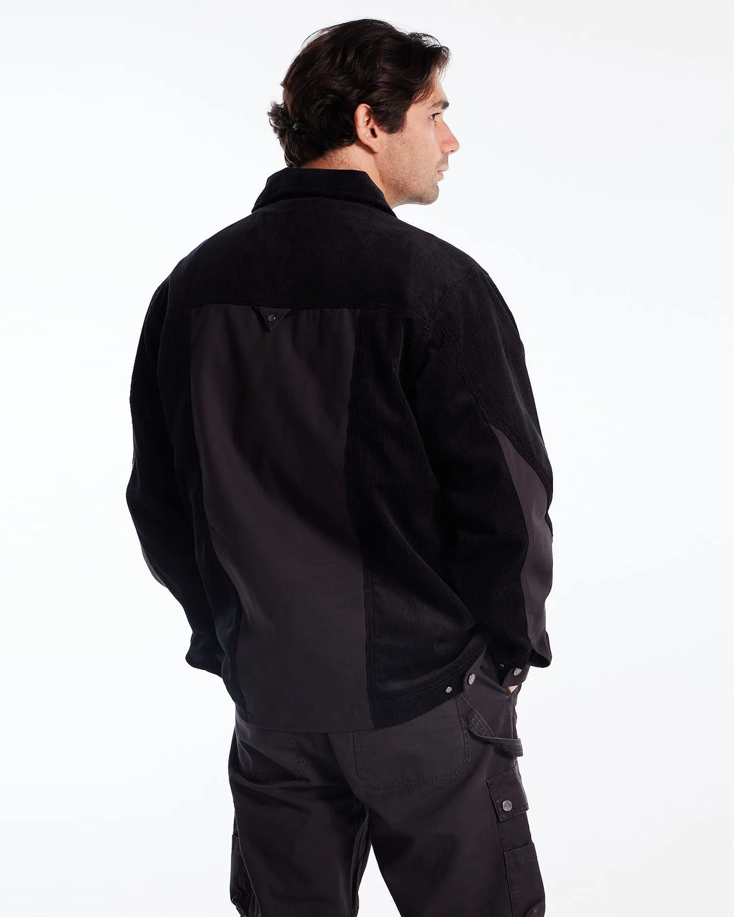 Men's Durable Mix Fabric Chore Jacket