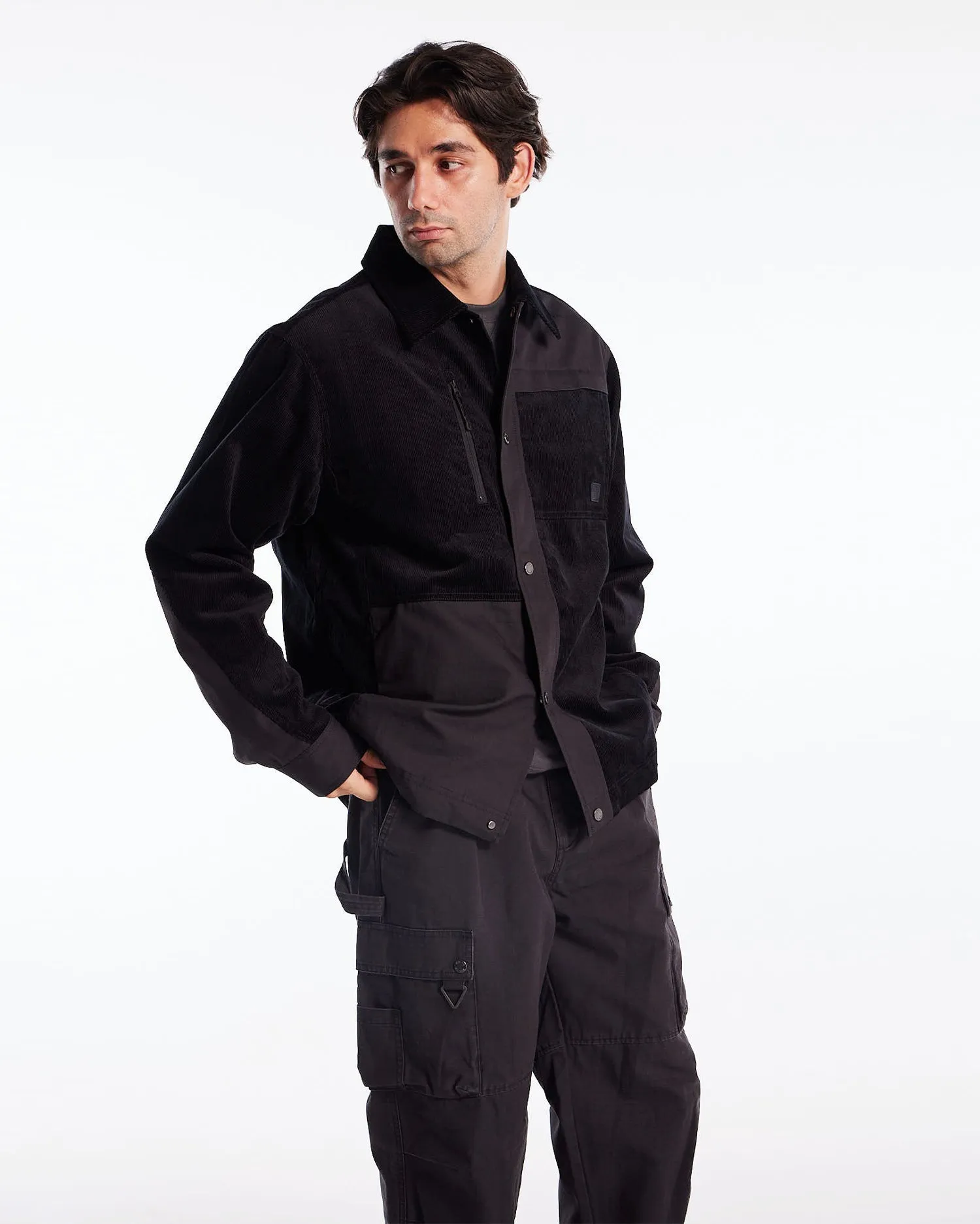 Men's Durable Mix Fabric Chore Jacket