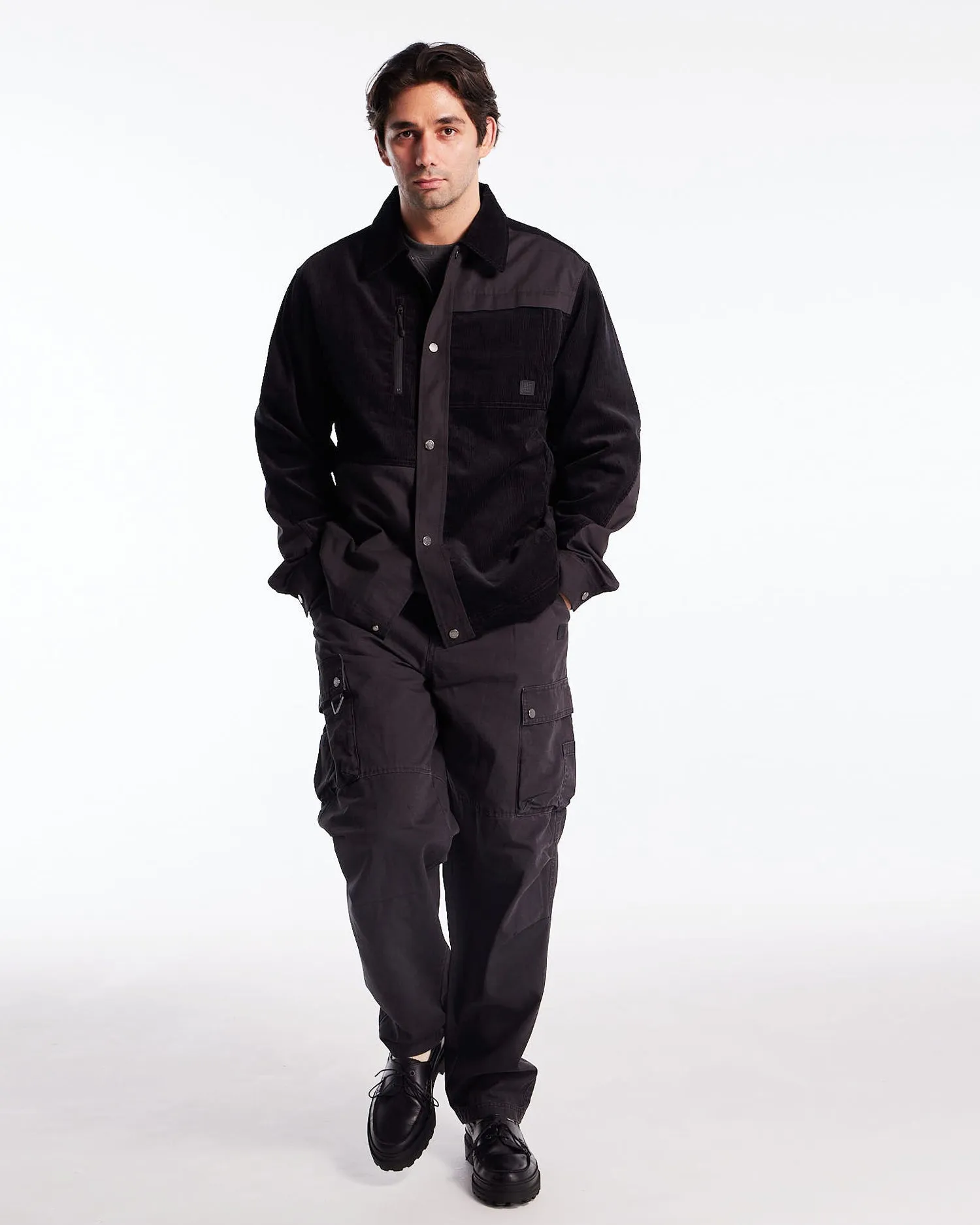 Men's Durable Mix Fabric Chore Jacket