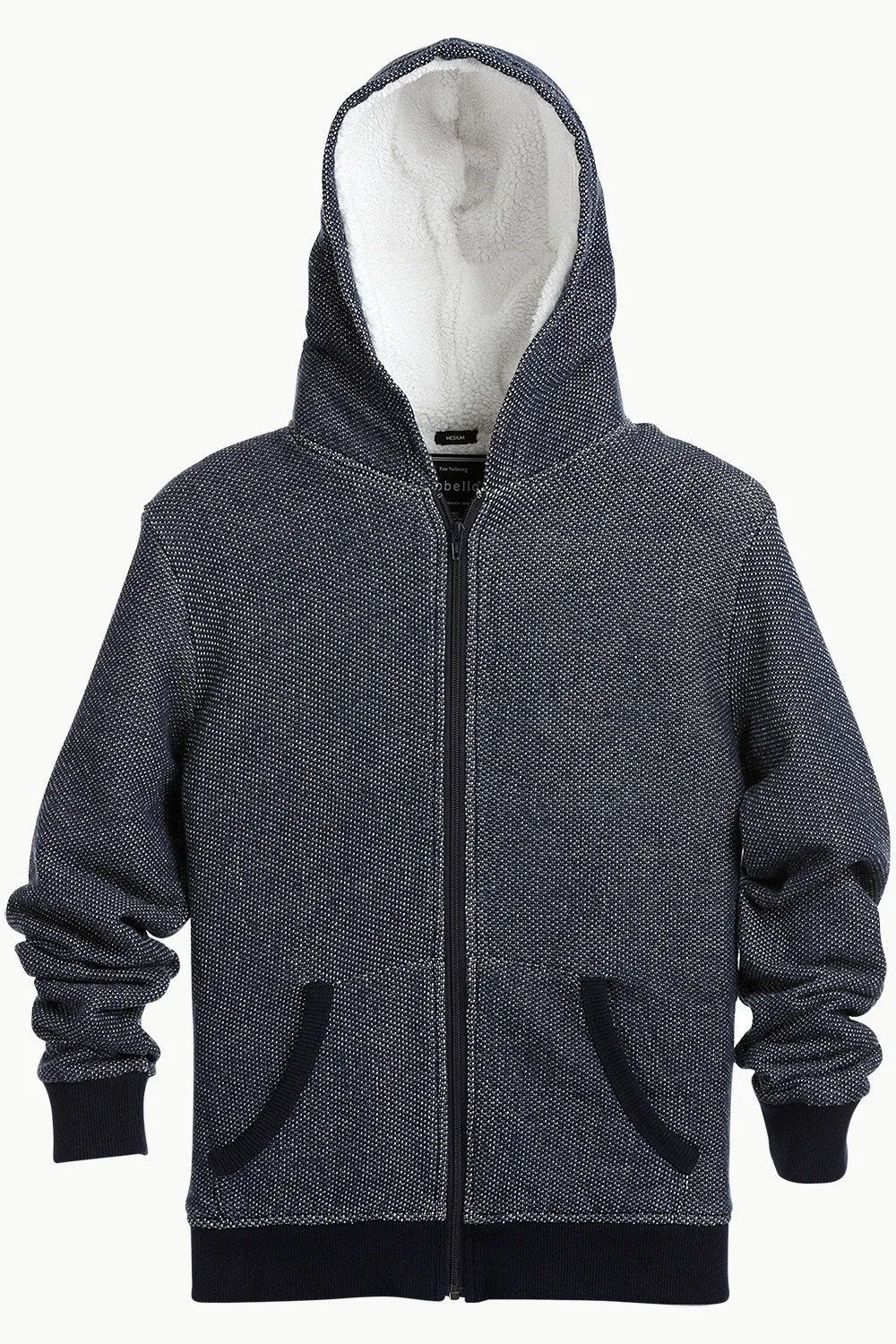 Men's Navy Fleece Sherpa Lined Hoodie