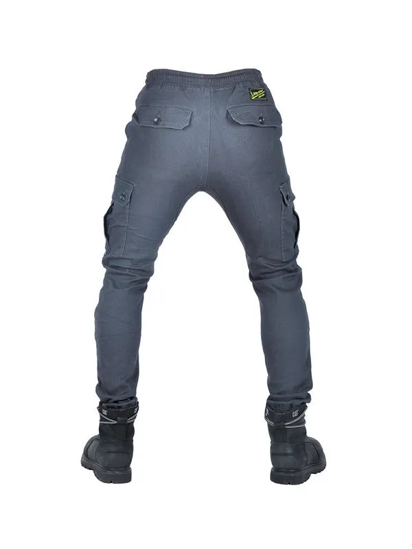 Men’s Winter Fleece-Lined Elastic Cargo Pants with Black Silicone Knee & Hip Protectors