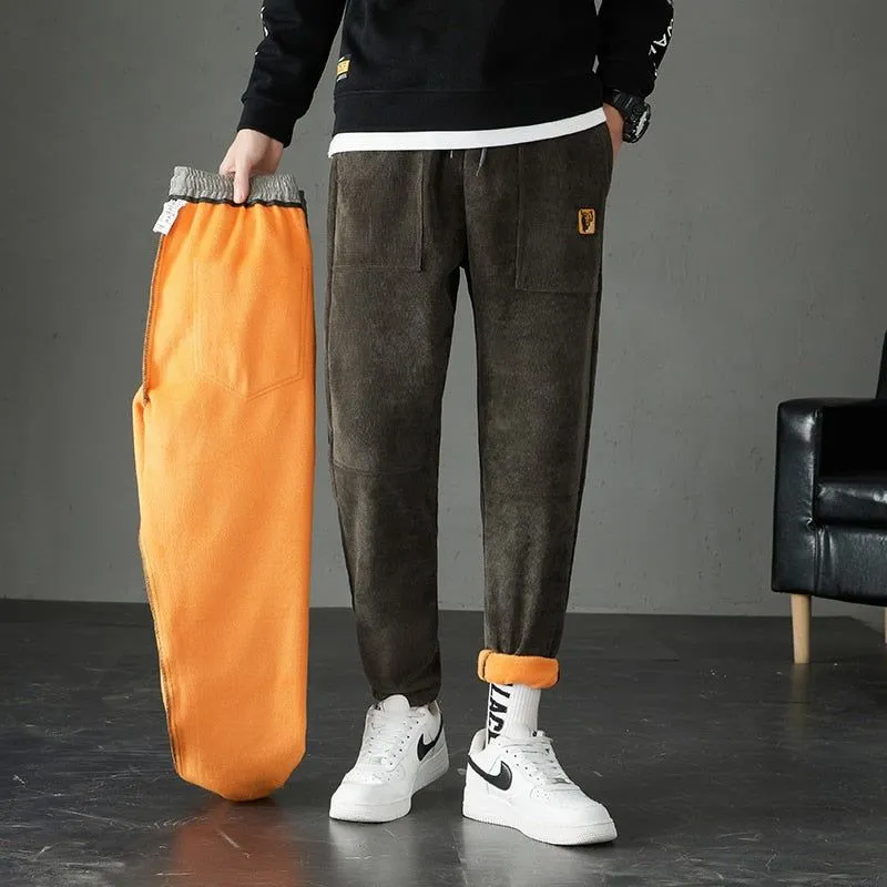 Men's Winter Warm Thick Pants With Fleece Lining