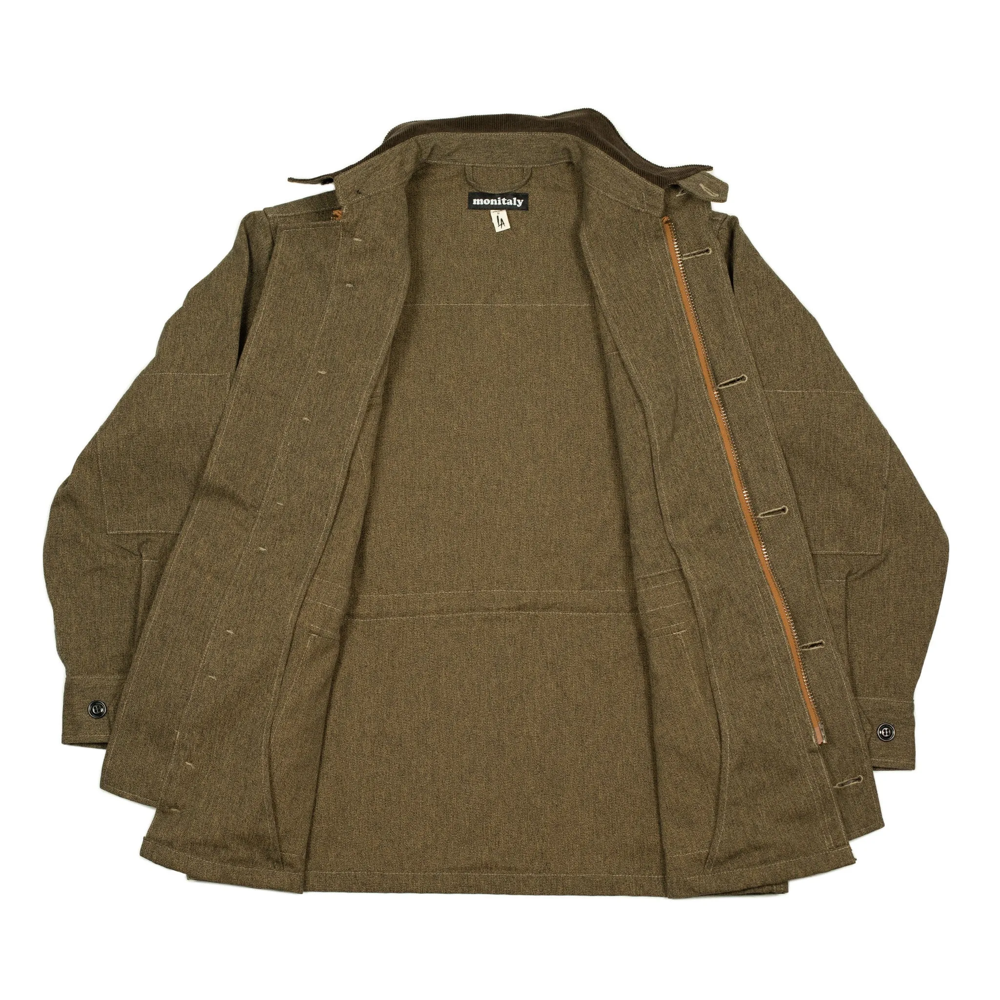 Military Half Coat "Type B" in brown and black "hunting" canvas