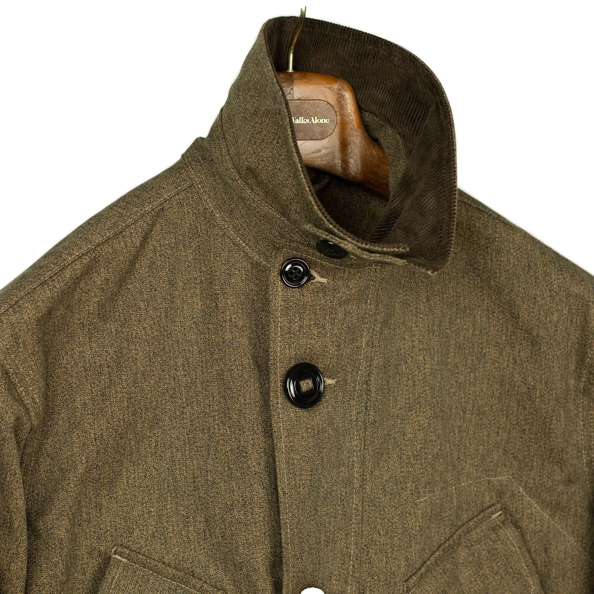 Military Half Coat "Type B" in brown and black "hunting" canvas