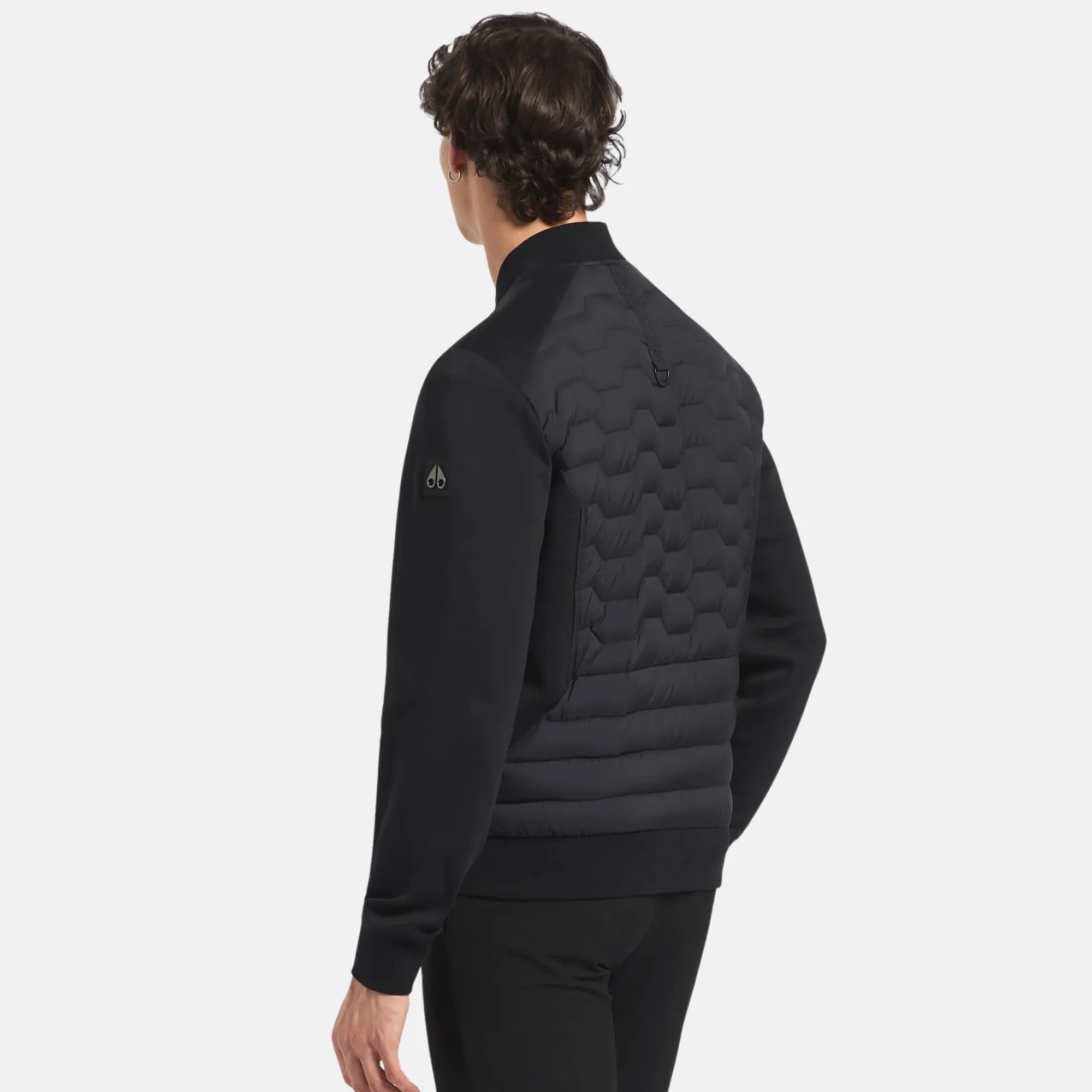 Moose Knuckles Black Granite Bomber Jacket